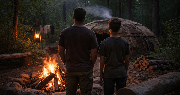 Vader en puber zoon weekend